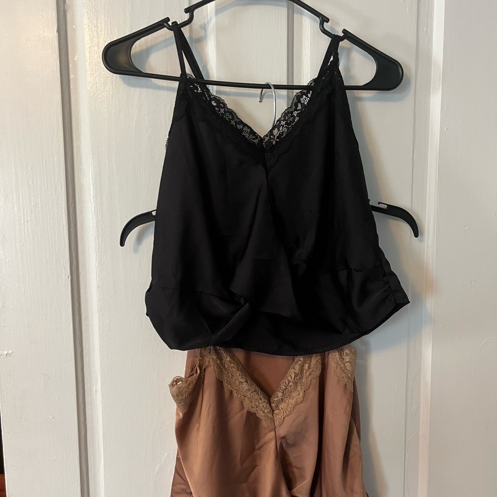 Lace silk tops